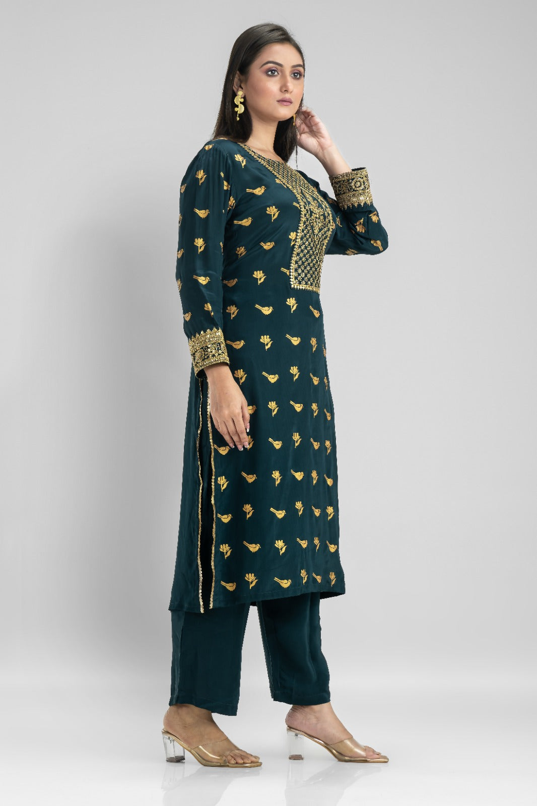 Muslin Kurti & Afghani Pant Set