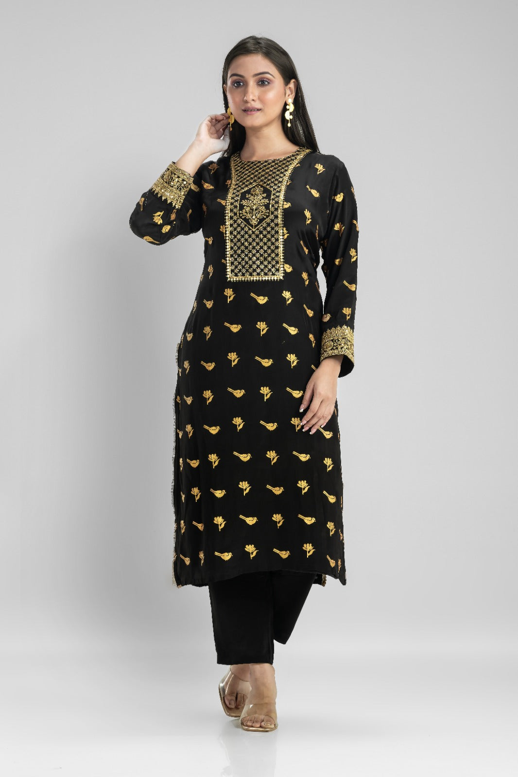 Muslin Kurti & Afghani Pant Set