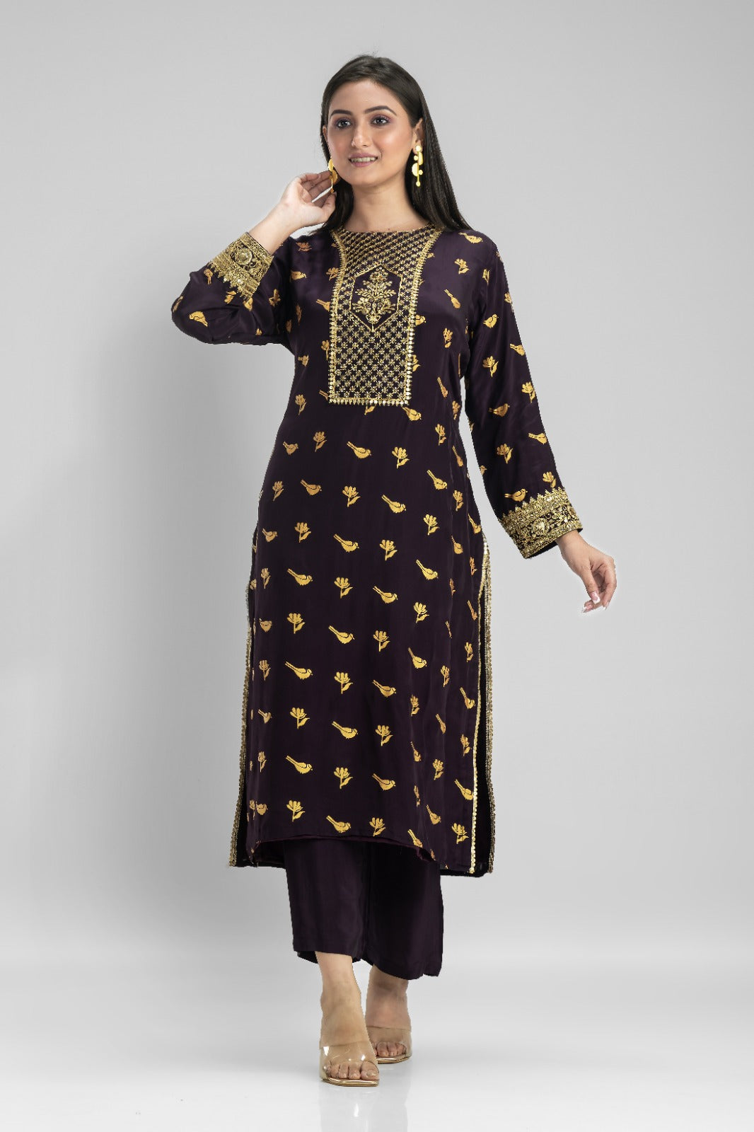 Muslin Kurti & Afghani Pant Set