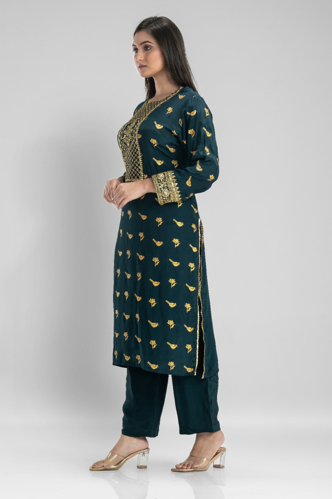 Muslin Kurti & Afghani Pant Set