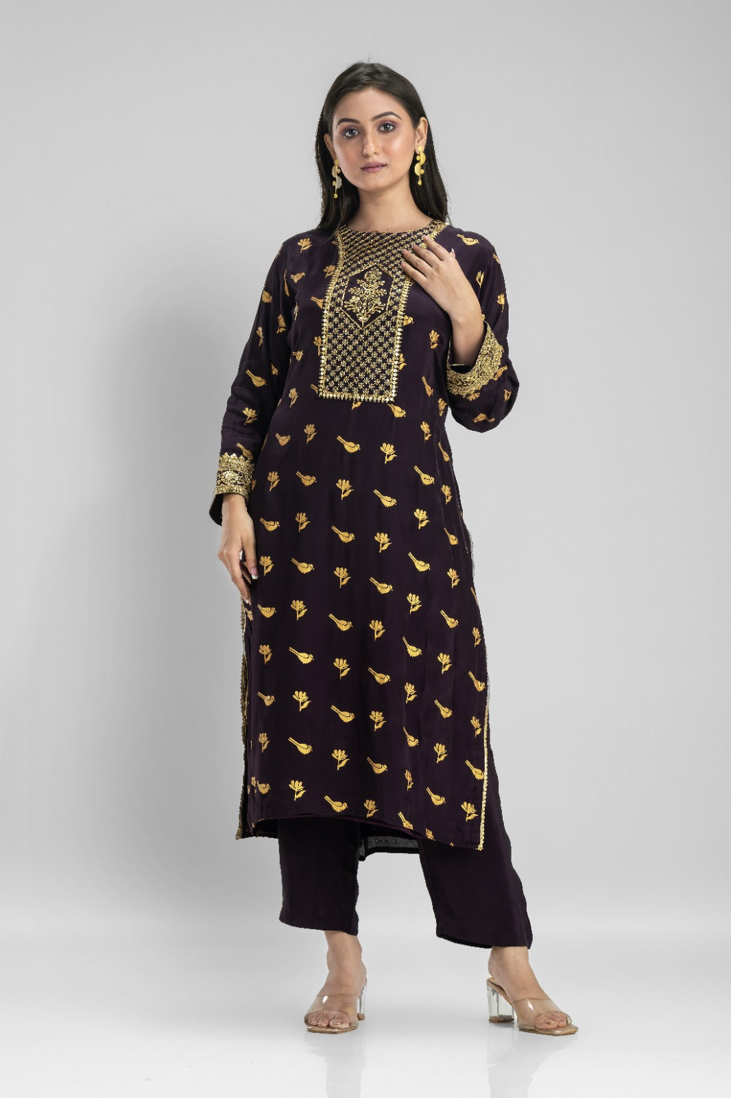 Muslin Kurti & Afghani Pant Set