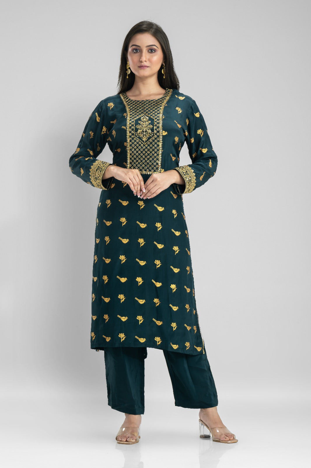 Muslin Kurti & Afghani Pant Set