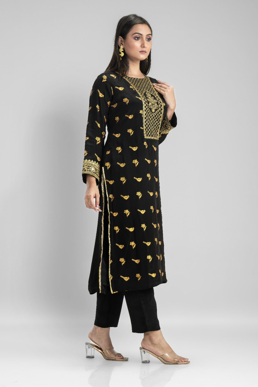 Muslin Kurti & Afghani Pant Set