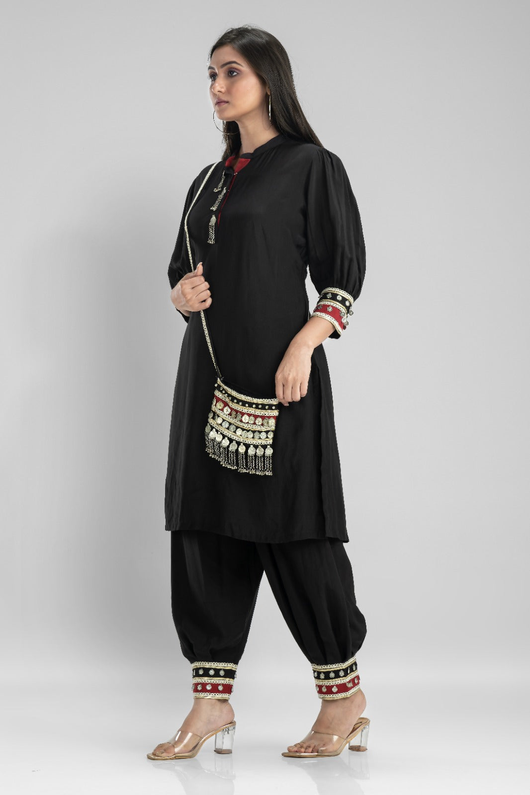 Designer Kurta set with Matching Bag