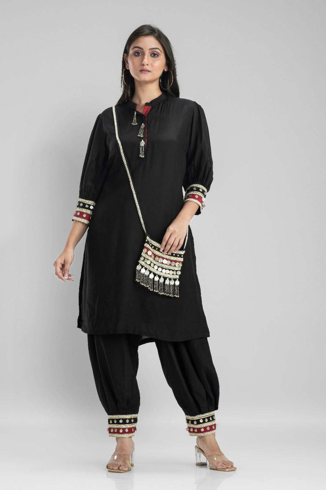 Designer Kurta set with Matching Bag