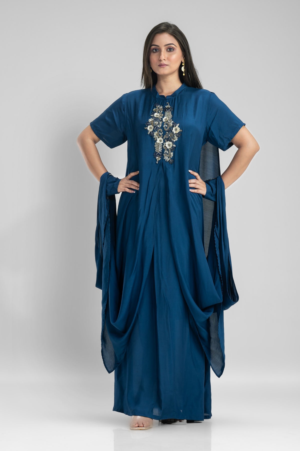 Embroidered Indo-Western Gown