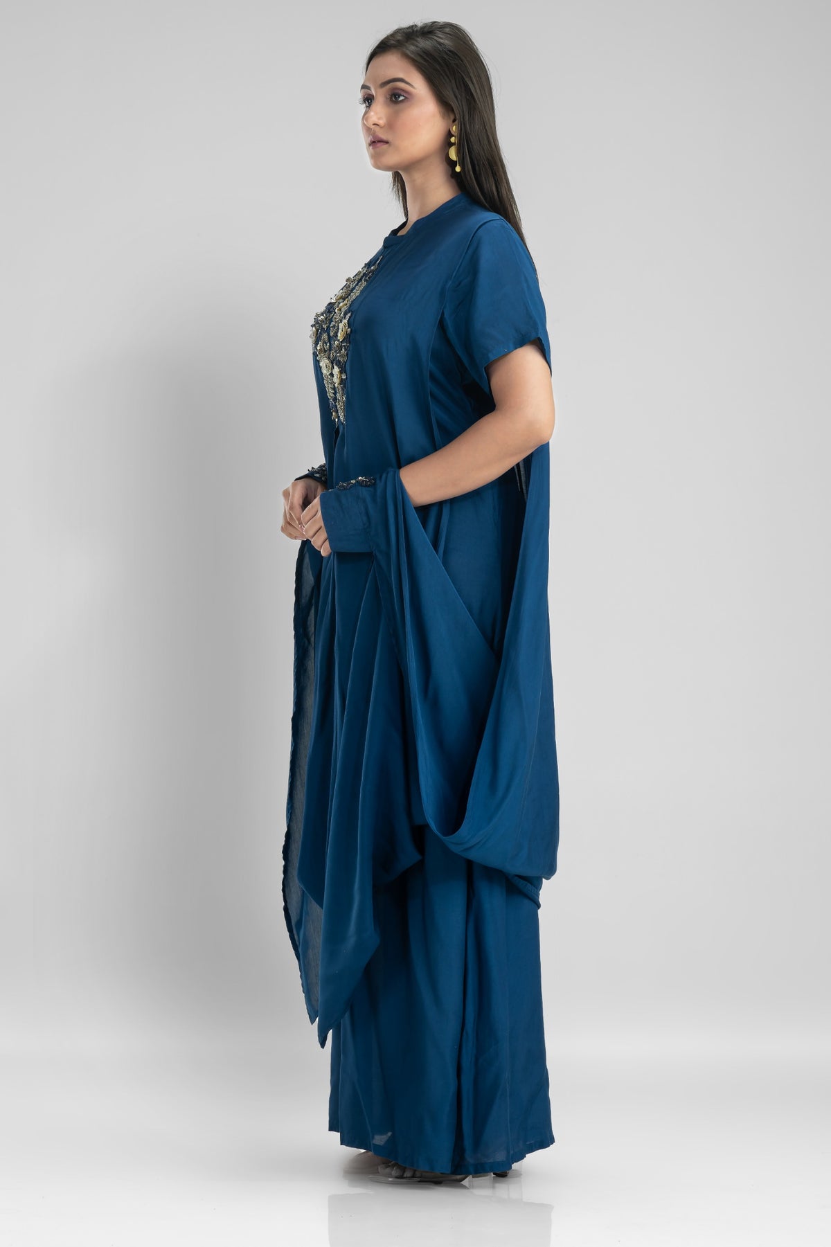 Embroidered Indo-Western Gown